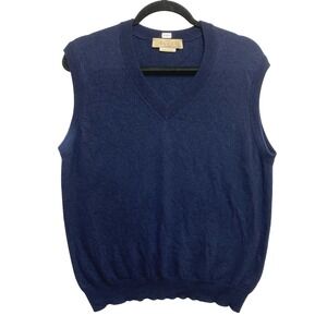 Gucci Sweater Vest Mens M Navy Blue Wool Knit V-Neck Uniform Pullovet